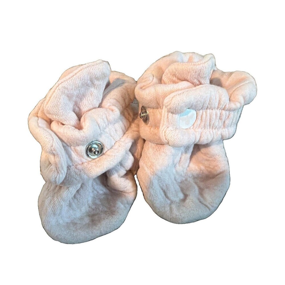 Burt's Bees Baby Organic Cotton Bootie Slippers, Pink, 3-6 Months Unisex